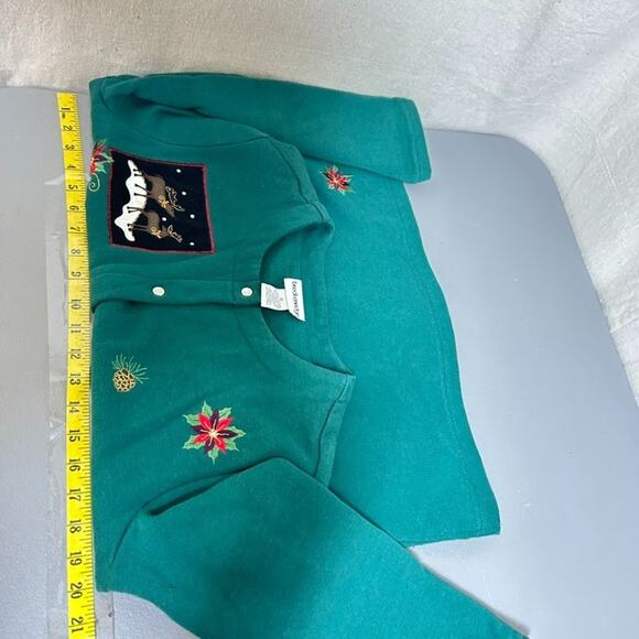 VTG Breckenridge Womens Patchwork Cardigan Size S Christmas Holidays Reindeer - Picture 10 of 12